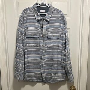 Old Navy Men's Gray Striped Shirt Jacket